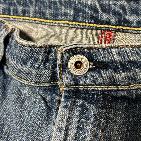 Polo Jeans Co Ralph Lauren Womens 14 Bootcut Denim Jeans Distressed Low Rise Y2K - Picture 5 of 14